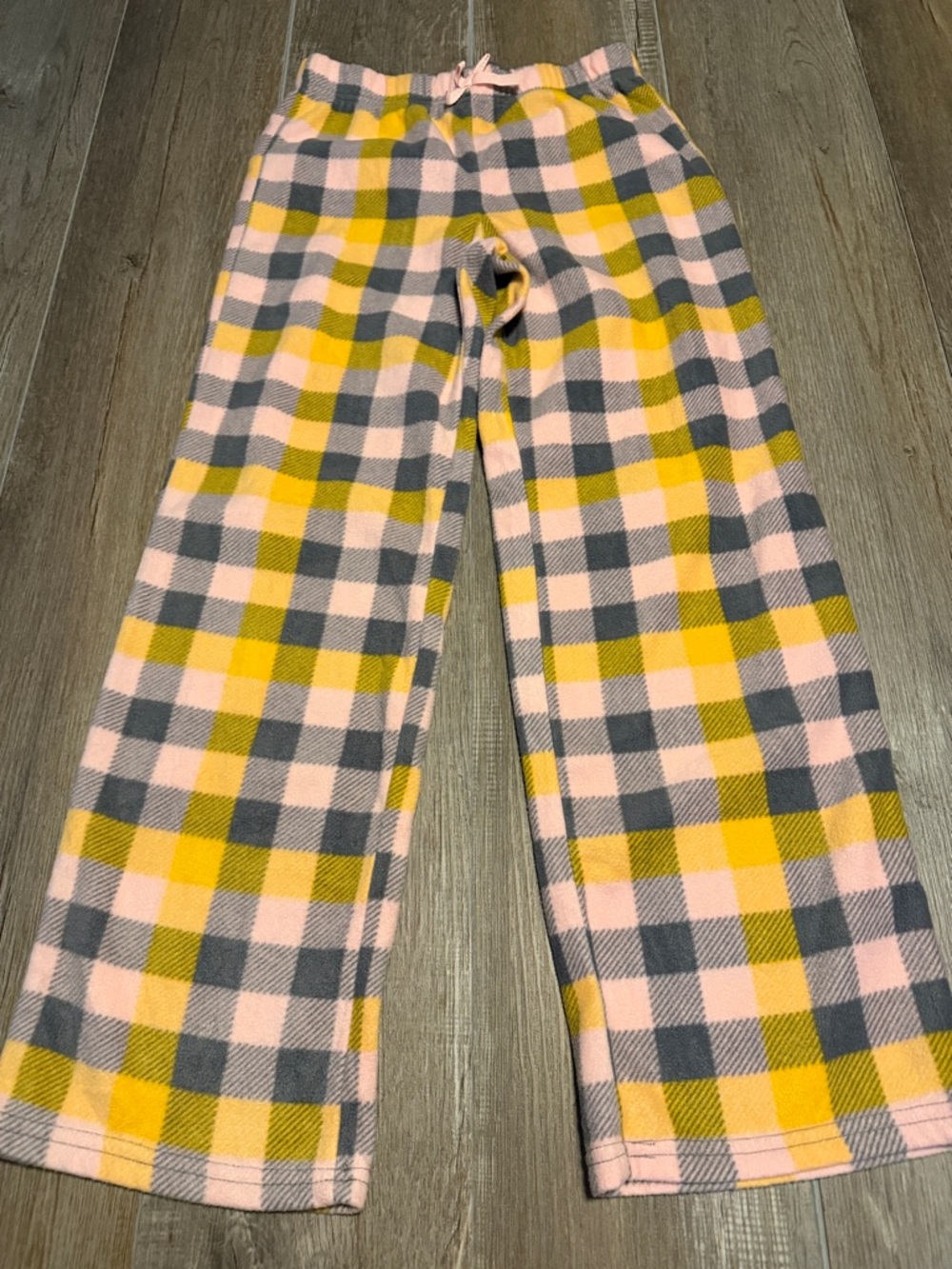 Eddie Bauer Kids Plaid Fleece Pajama Pants - Pink, Yellow & Gray